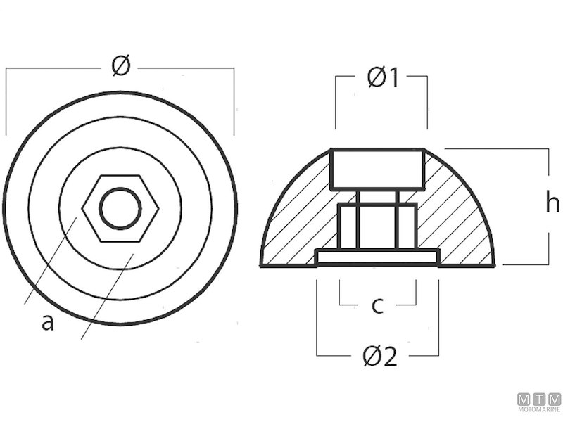 Anodo Ogiva per Bow Thruster Quick BTQ110