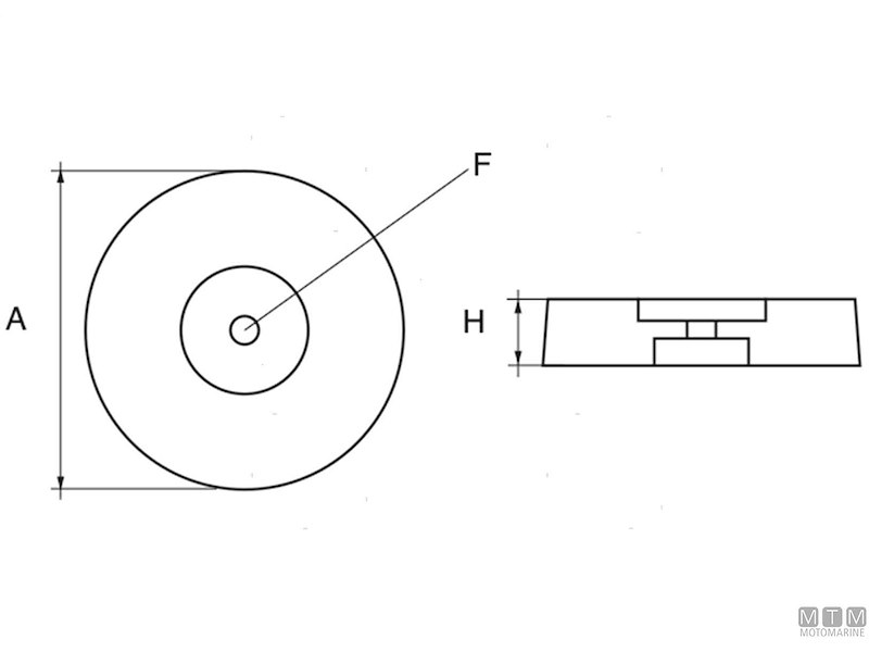 Anodo a Flangia Alta 30 mm