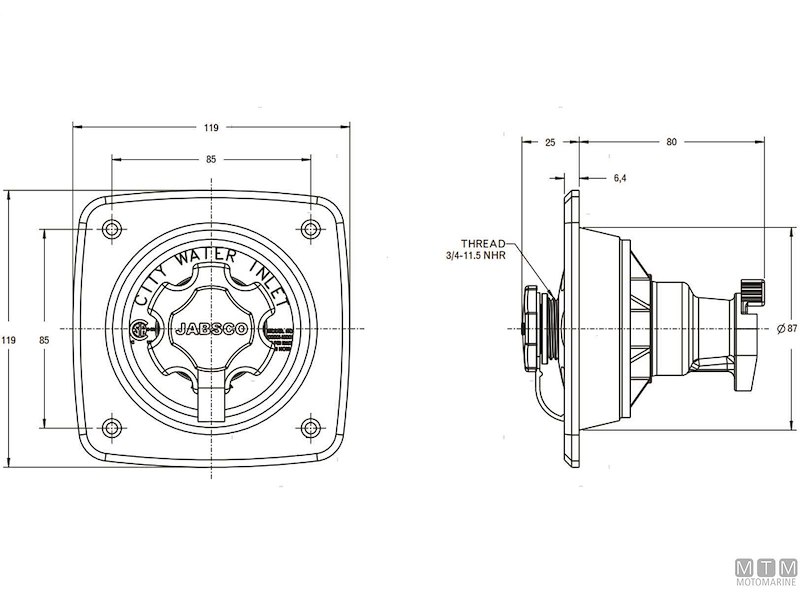 Box Attacco Entrata Acqua Jabsco