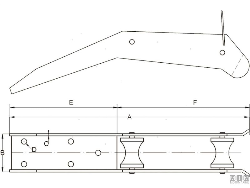 MUSONE INOX PRUA DRITTA L740MM 