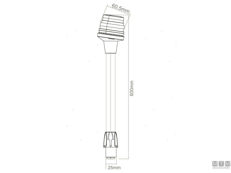 FANALE TESTA ALBERO 360 LED ASTA ESTRAIBILE H600MM