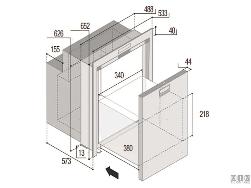Frigoriferi Vitrifrigo Inox a Cassetto Serie Drinks Compressore Interno