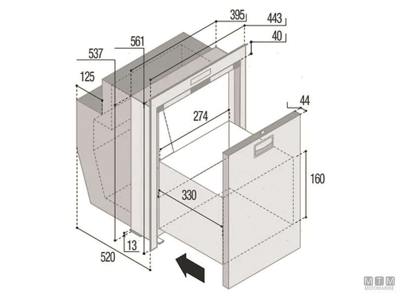 Frigoriferi Vitrifrigo Inox a Cassetto Serie Drinks Compressore Interno