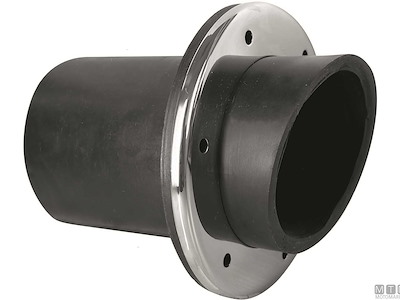 Bocchettone di Scarico in Gomma con Flangia Inox