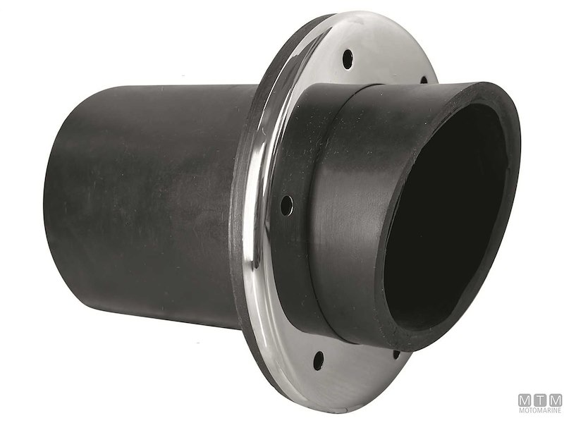 Bocchettone di Scarico in Gomma con Flangia Inox